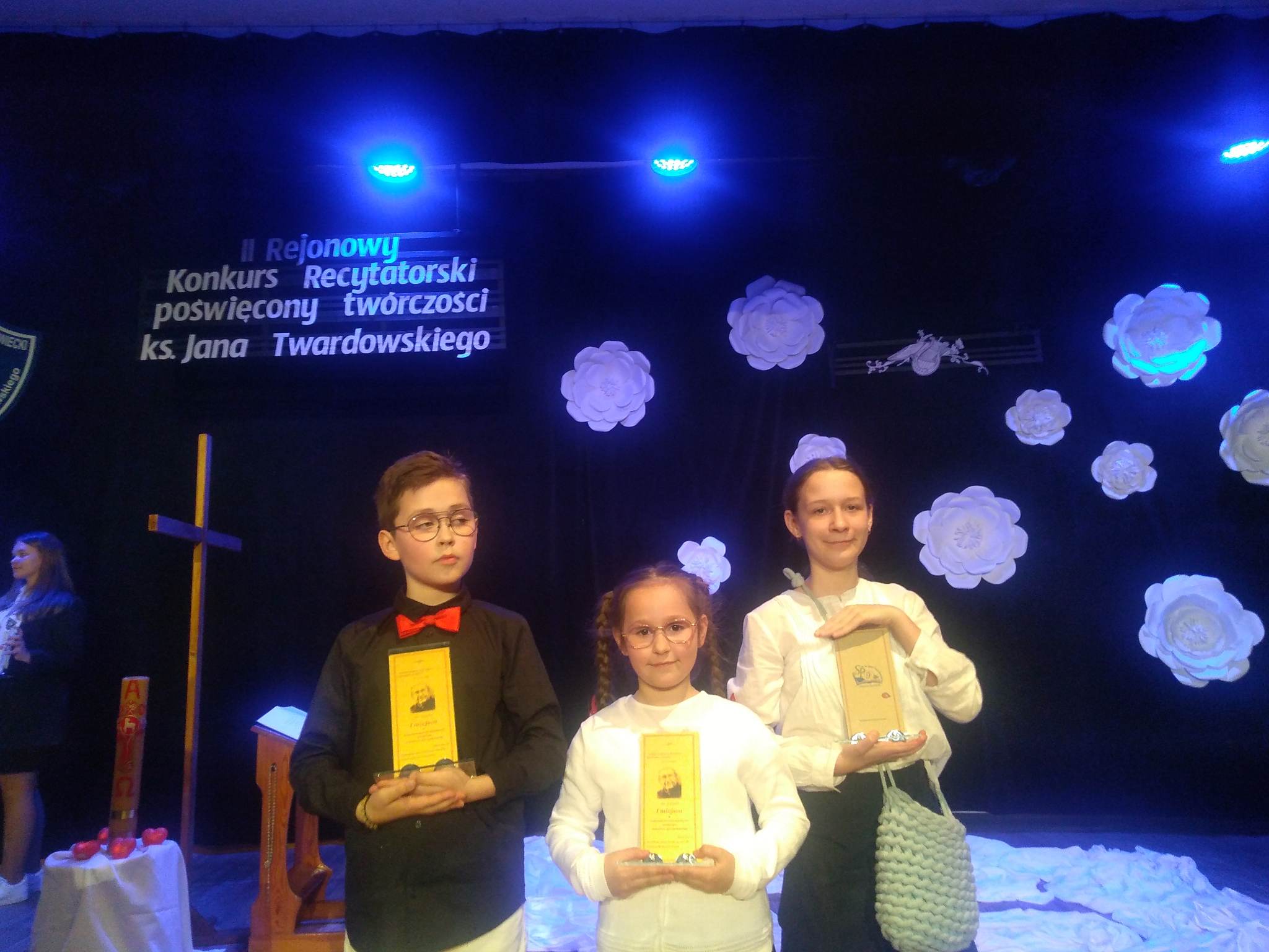 Laureaci konkursu - Stanisław Kozłowski, Hania Kozłowska i Kalina Ogórek