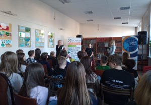 Spotkanie autorskie uczniów z SP nr 1 z autorką Prusinowską