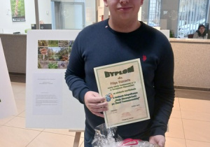 Uczeń szkoły - Filip - wyróżnienie w konkursie